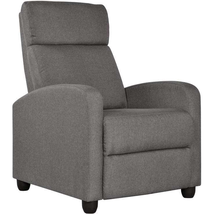 Yaheetech Fabric Recliner Armchair - Adjustable Living Room Recliner Sofa, Gray
