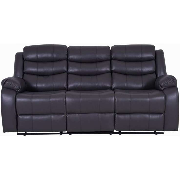 Dante Furniture Roma 3 Seater Leatheraire Recliner Sofa - Grey