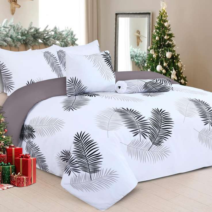 Imperial Rooms Duvet Cover Set - Soft Brushed Microfiber Bedding - Double Leaf Print
