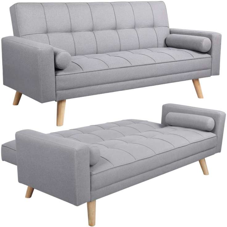 Yaheetech 3 Seater Fabric Sofa Bed with Adjustable Recliner