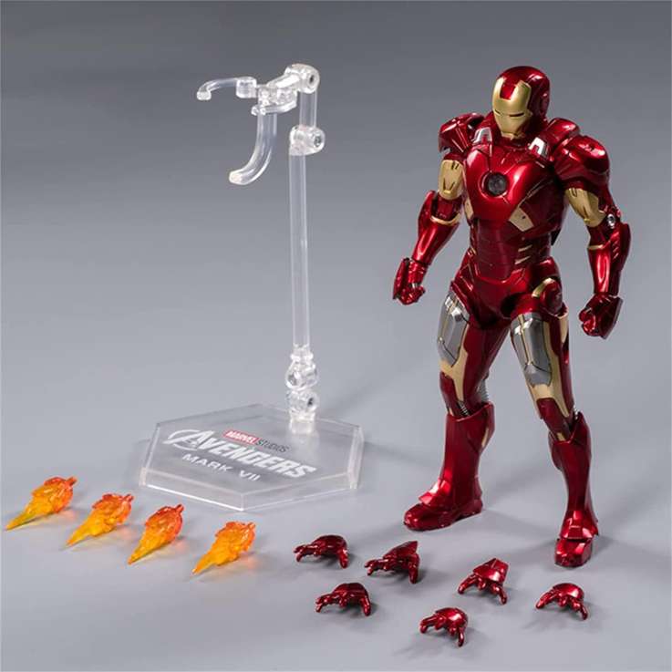 Ironman Mark 42 Action Figure - Movable Joints, Metal Texture, 7 Inch Collectible