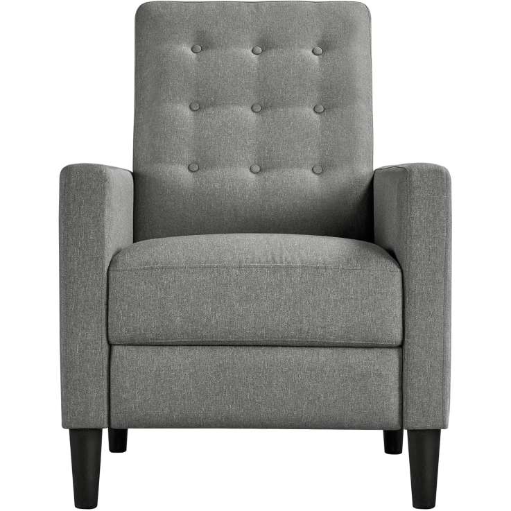 Yaheetech Grey Modern Recliner Armchair with Padded Seat