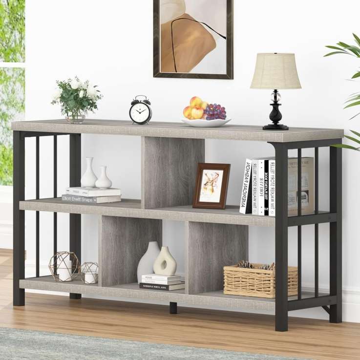 IBF Industrial Horizontal Bookshelf , Low Wide Cubby Bookcase