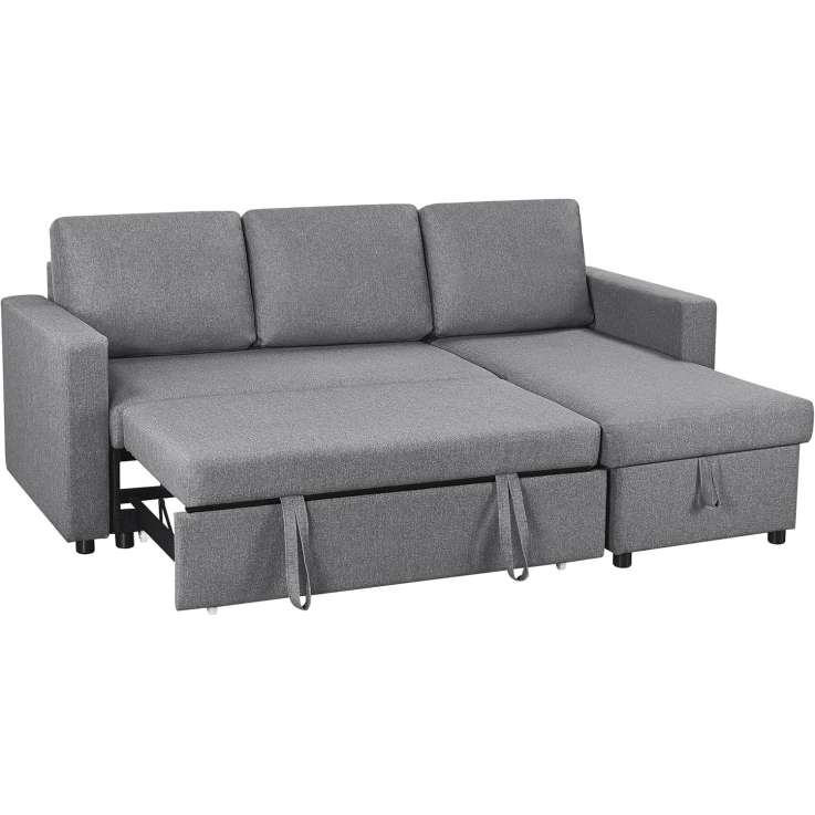 Yaheetech Sofa Bed with Storage - L-Shaped Pull Out Couch