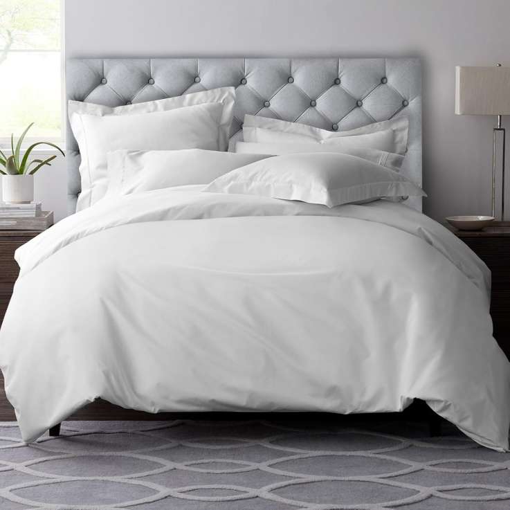 Luxury King Size 600 Thread Count Cotton Duvet Cover Set - White