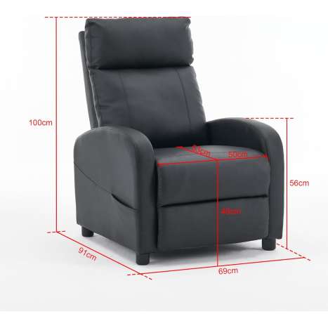 Requena PU Leather Recliner Armchair with Adjustable Leg Rest