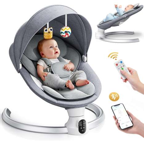 Ixdregan Electric Baby Swing: 5 Speeds, Bluetooth Music, Remote Control