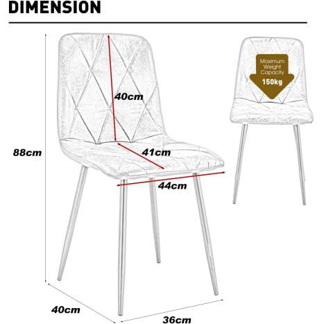 Artist Hand Faux Suede Dining Chairs Set of 4, Brown Upholstered Metal Leg