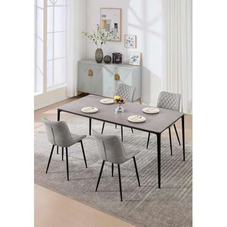 WOLTU Grey Faux Leather Dining Chairs Set of 4, Padded Kitchen Counter Chairs
