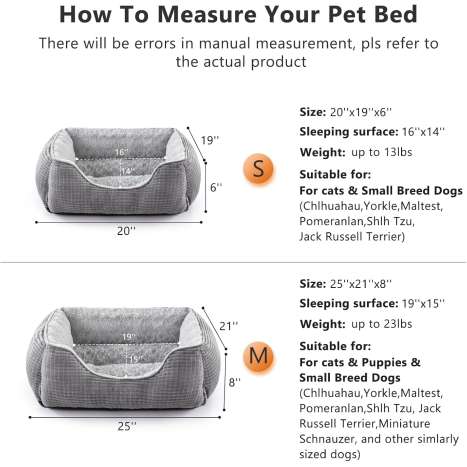 JOEJOY Orthopedic Dog Bed - Washable Calming Pet Bed for Medium Dogs