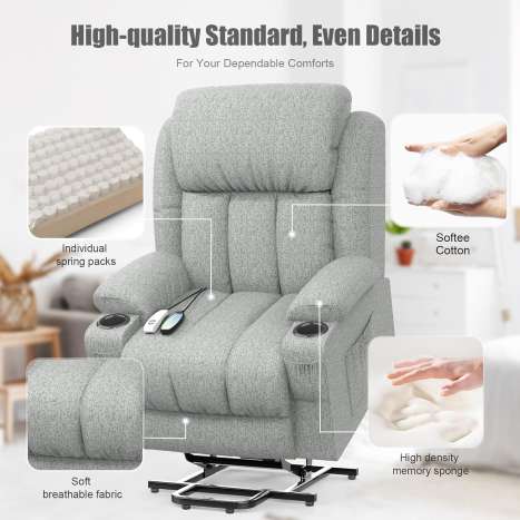 YONISEE Power Lift Chair Recliner for Elderly with Massage and Heat