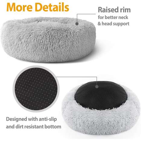 Calming Donut Dog Bed - Plush & Self-Warming