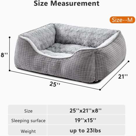 JOEJOY Orthopedic Dog Bed - Washable Calming Pet Bed for Medium Dogs