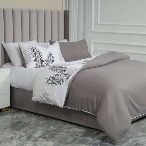 Imperial Rooms Duvet Cover Set - Soft Brushed Microfiber Bedding - Double Leaf Print