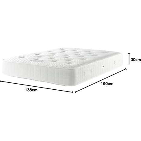 DBZ Beds Double Divan Bed Set with Headboard & 2000 Series Mattress - Grey Linen
