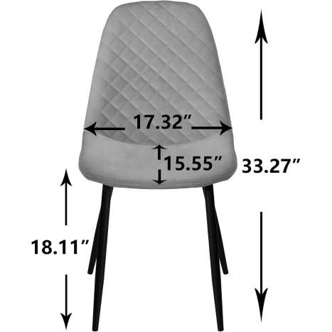 AINPECCA Velvet Dining Chairs Set of 4, Green Upholstered Fabric with Metal Legs