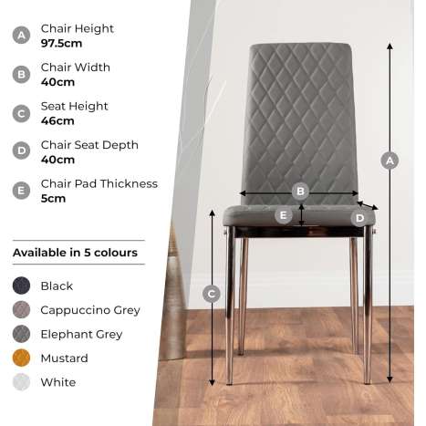 Furniturebox UK Grey Dining Set - 6 Seater Glass Table with Milan Chairs