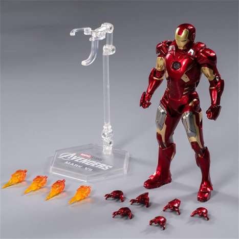 Ironman Mark 42 Action Figure - Movable Joints, Metal Texture, 7 Inch Collectible