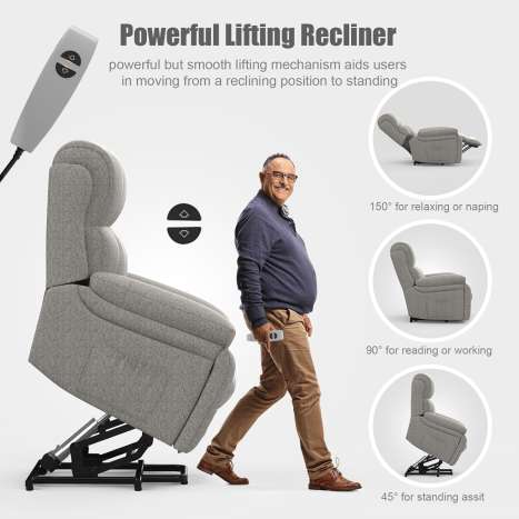 YONISEE Lift Chair Recliner for Elderly with Massage & Heat, Oversized