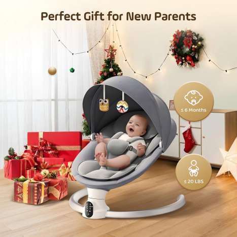 Ixdregan Electric Baby Swing: 5 Speeds, Bluetooth Music, Remote Control
