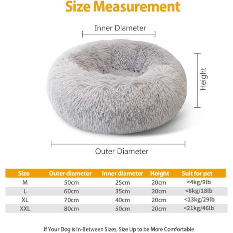 Calming Donut Dog Bed - Plush & Self-Warming