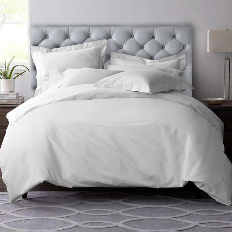 Luxury King Size 600 Thread Count Cotton Duvet Cover Set - White
